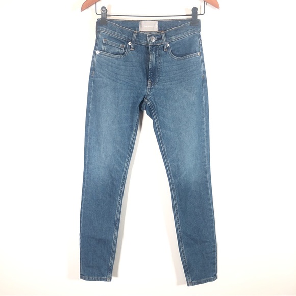 Everlane The Mid-Rise Skinny Jeans Women's Size 24 Medium Blue Stretch Denim - Picture 6 of 16